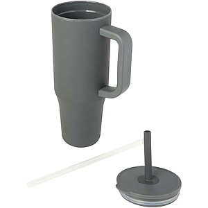 Brady 900 ml RCS certified insulated tumbler with silicone straw, grey