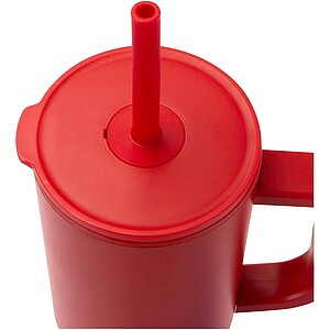Brady 900 ml RCS certified insulated tumbler with silicone straw, red