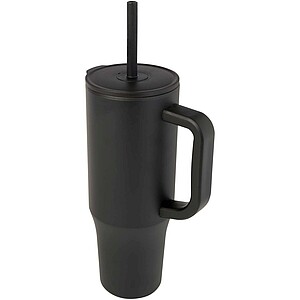 Brady 900 ml RCS certified insulated tumbler with silicone straw, solid black