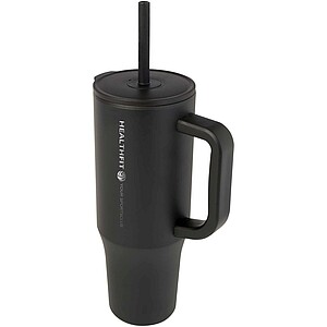 Brady 900 ml RCS certified insulated tumbler with silicone straw, solid black