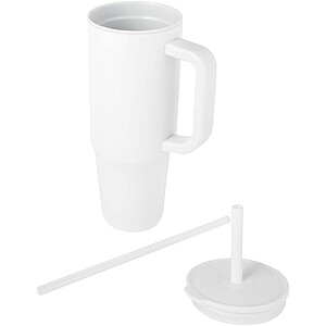 Brady 900 ml RCS certified insulated tumbler with silicone straw, white