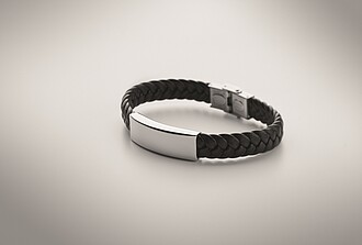 Braided faux leather cuff bracelet