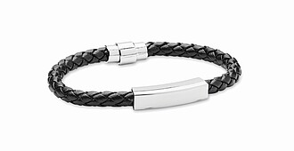 Braided faux leather cuff bracelet