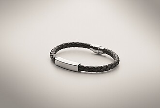 Braided faux leather cuff bracelet