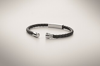 Braided faux leather cuff bracelet
