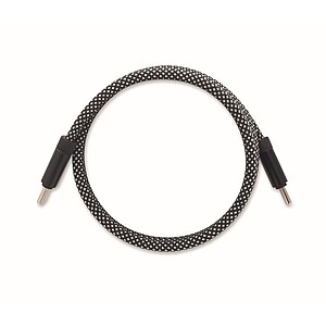 Braided magnetic cable in RPET, white/black