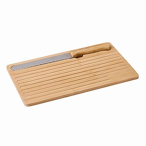Breakfast board with knife, brown