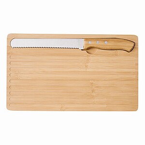 Breakfast board with knife, brown