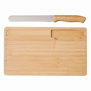 Breakfast board with knife, brown