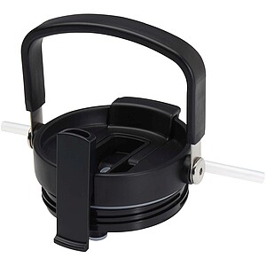 Bronx 900 ml RCS recycled stainless steel copper vacuum insulated tumbler with dual function lid, solid black