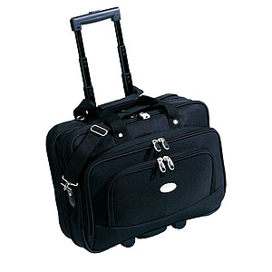 Business boardcase "Manager” with telescopic trolley system on skater wheels,colour black