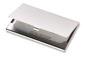 Business card holder, matt silver
