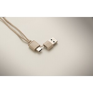 Cable set in case, beige