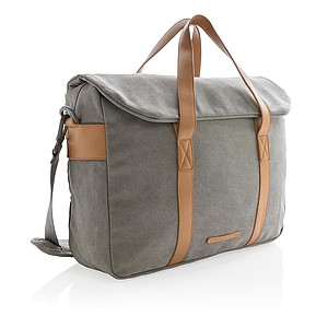 Canvas laptop bag PVC free, grey
