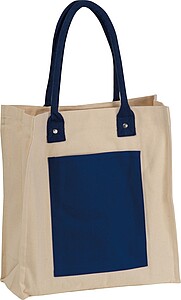 CANVAS shopper with long handles, dark blue