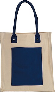 CANVAS shopper with long handles, dark blue