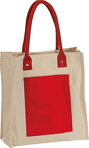 CANVAS shopper with long handles, red