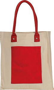 CANVAS shopper with long handles, red