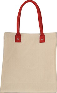 CANVAS shopper with long handles, red