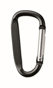 Carabiner clip in aluminium.