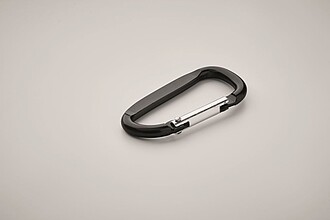Carabiner clip in aluminium.