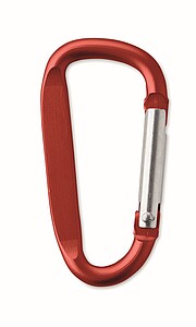 Carabiner clip in aluminium.