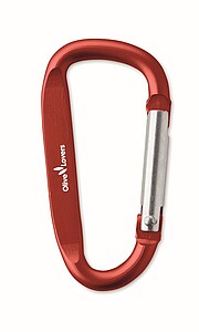Carabiner clip in aluminium.
