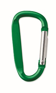 Carabiner clip in aluminium.