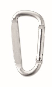 Carabiner clip in aluminium.