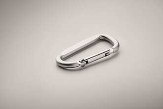 Carabiner clip in aluminium.