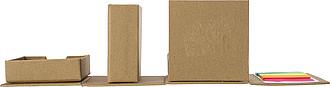 Cardboard cube desk organizer.