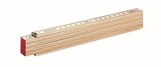 Carpenter ruler in wood 2m