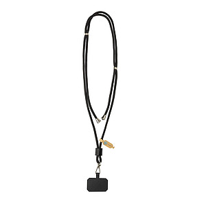 CarryLoop RCS recycled PET adjustable phone holder lanyard, black