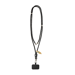 CarryLoop RCS recycled PET adjustable phone holder lanyard, black