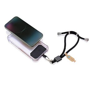 CarryLoop RCS recycled PET adjustable phone holder wristlet, black