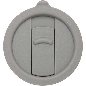 Carter 450 ml ceramic mug with plastic lid, grey