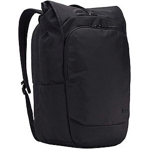 Case Logic Variate 17" recycled expandable roll-top laptop backpack, solid black
