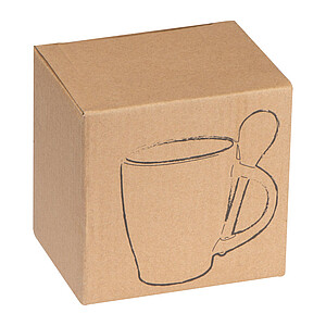 Ceramic cup with a spoon, orange