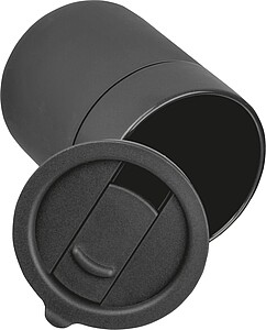 Ceramic drinking cup with silicone sleeve, 340ml, anthracite