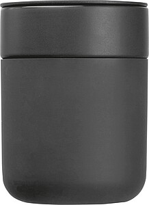 Ceramic drinking cup with silicone sleeve, 340ml, anthracite