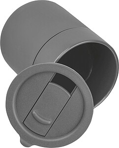 Ceramic drinking cup with silicone sleeve, 340ml, grey