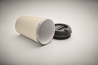 Ceramic lining tumbler 350 ml, beige