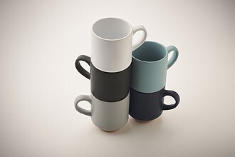 Ceramic stackable mug 170 ml, white