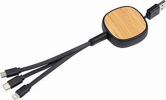 Charging cable with bamboo decoration