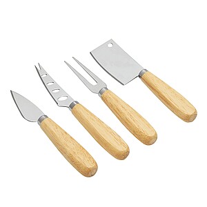 Cheese cutlery set, brown, silver