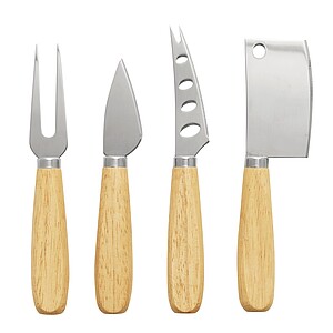 Cheese cutlery set, brown, silver