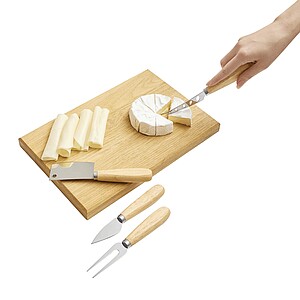 Cheese cutlery set, brown, silver