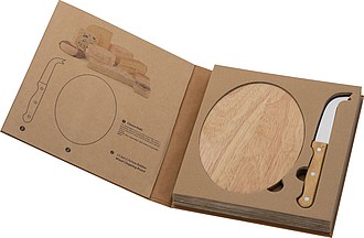 Cheese set with wooden cutting board