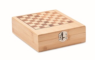 Chess board wine set in bamboo box