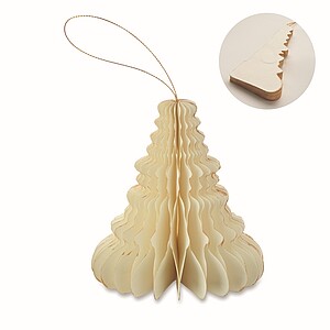 Christmas paper tree hanger, beige